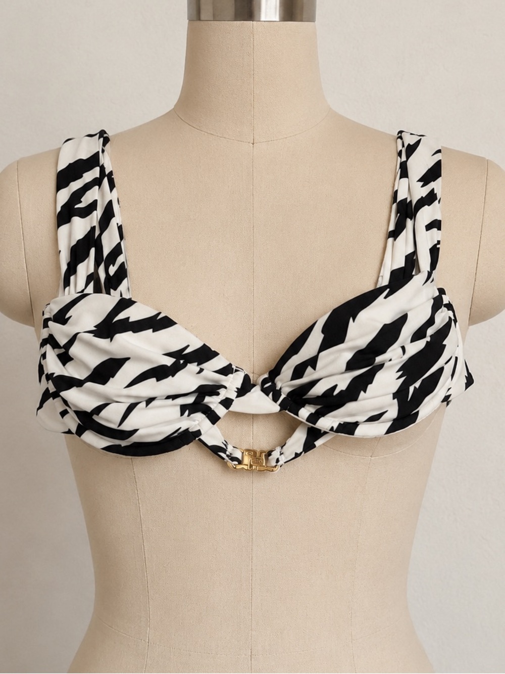 Vacay Swimwear Rhodes Zebra Black & White Bikini Top